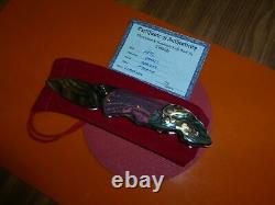 Collectible Custom Jewel Thai Art Folder Knife- One Of A Kind, Avec Coa