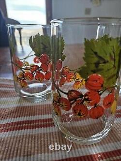 Collection de verres Brockway Vintage Fancy Fruit, Unique en son genre, Difficile à trouver