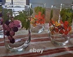 Collection de verres Brockway Vintage Fancy Fruit, Unique en son genre, Difficile à trouver