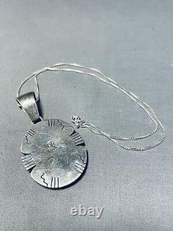 Collier en argent sterling vintage Navajo unique en son genre avec œil de tigre et onyx