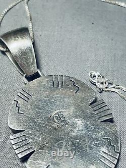 Collier en argent sterling vintage Navajo unique en son genre avec œil de tigre et onyx