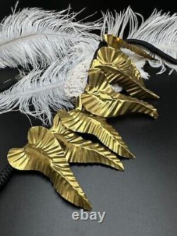 Collier vintage en laiton signé Lee Menichetti - Une pièce unique d'art portable légère.