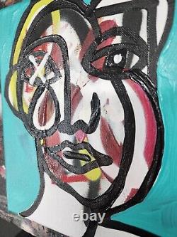 Corbellic Abstract Expressionism 10x8 Watcher Portrait Contemporain Collectible