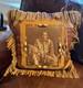 Coussin En Cuir, Image Am&eacute;rindienne, Fait Main, Pi&egrave;ce Unique, 16 X 16