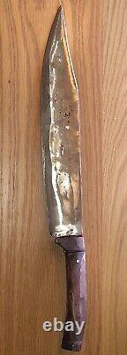 Couteau Bowie en acier au carbone forgé à la main, unique en son genre, avec poignée en bois, lourd, 19 pouces de long