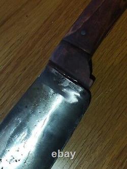 Couteau Bowie en acier au carbone forgé à la main, unique en son genre, avec poignée en bois, lourd, 19 pouces de long