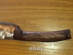 Couteau Bowie en acier au carbone forgé à la main, unique en son genre, avec poignée en bois, lourd, 19 pouces de long