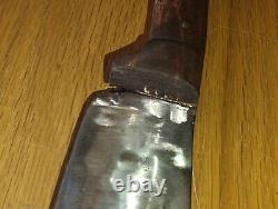 Couteau Bowie en acier au carbone forgé à la main, unique en son genre, avec poignée en bois, lourd, 19 pouces de long