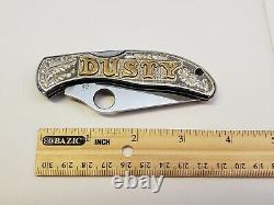 Couteau Spyderco De Dusty Johnson Couteau En Acier Inoxydable Custom Gravé À La Main