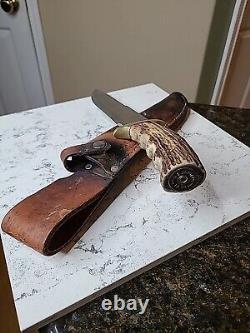 Couteau de chasse et de combat Bowie en cerf fait main en Alaska, grand, unique en son genre