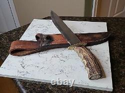 Couteau de chasse et de combat Bowie en cerf fait main en Alaska, grand, unique en son genre