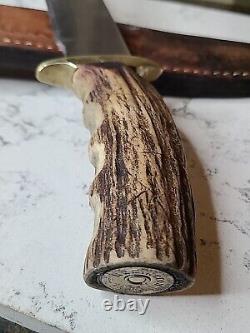 Couteau de chasse et de combat Bowie en cerf fait main en Alaska, grand, unique en son genre