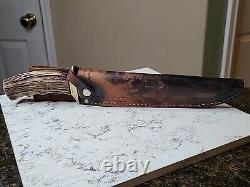 Couteau de chasse et de combat Bowie en cerf fait main en Alaska, grand, unique en son genre