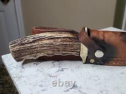 Couteau de chasse et de combat Bowie en cerf fait main en Alaska, grand, unique en son genre