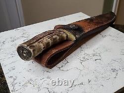 Couteau de chasse et de combat Bowie en cerf fait main en Alaska, grand, unique en son genre