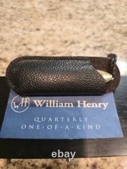 Couteau de poche William Henry unique trimestriel. Topaze naturelle Koftgari 24k.