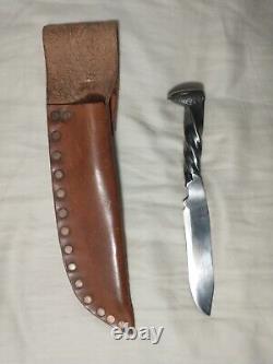 Couteau unique fait main à partir d'un clou de chemin de fer, en acier inoxydable, de 9 1/2 pouces.