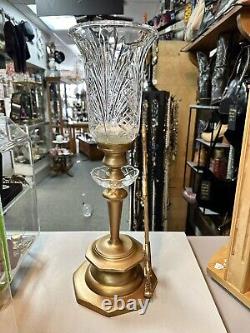 Croix vintage en métal cristal unique de 21 pouces en or porte-bougie large