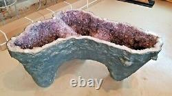 Custom Amethyst Glass Table Geode L’un D’un Genre De Géologie Gemme Collectionneur Rare