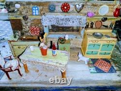 Décoration murale unique en son genre - miniature de cuisine vintage Décoration murale unique en son genre - miniature de cuisine vintage
