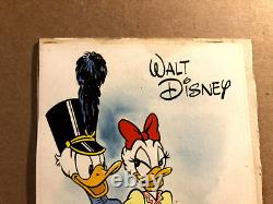 Disney Donald Duck Très Rare Illustration de Bande Dessinée Signée Unique en Son Genre Dessin d'Art '52