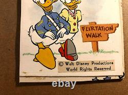 Disney Donald Duck Très Rare Illustration de Bande Dessinée Signée Unique en Son Genre Dessin d'Art '52