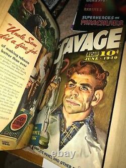 Doc Savage Pulp Magazine Leather Bound Edition Un D'un Kind Custom Ooak Vintage