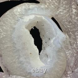 Dragon en cristal de quartz druzy géode sculpté à la main, unique en son genre