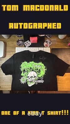 ÉDITION LIMITÉE T-shirt crâne signé par Tom MacDonald L (Pièce unique)
