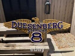 ÉNORME ! Un panneau unique Duesenberg Straight 8 ! 6 PIEDS DE LARGE ! Aspect 3D