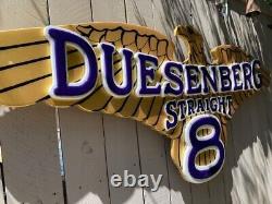 ÉNORME ! Un panneau unique Duesenberg Straight 8 ! 6 PIEDS DE LARGE ! Aspect 3D