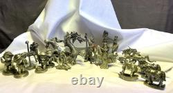 ENORME lot vintage de 14 figurines en étain mélangé RARE et unique à saisir
