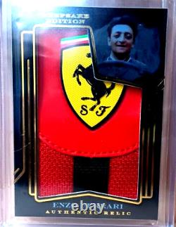 ENZO FERRARI UN EXEMPLAIRE UNIQUE SOUVENIR LOGOS LUXUEUX PATCH JUMBO CARTE RELIQUE #1/1
