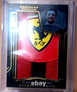 ENZO FERRARI UN EXEMPLAIRE UNIQUE SOUVENIR LOGOS LUXUEUX PATCH JUMBO CARTE RELIQUE #1/1