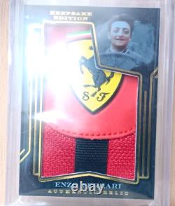 ENZO FERRARI UN EXEMPLAIRE UNIQUE SOUVENIR LOGOS LUXUEUX PATCH JUMBO CARTE RELIQUE #1/1