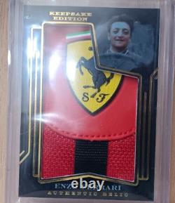 ENZO FERRARI UN EXEMPLAIRE UNIQUE SOUVENIR LOGOS LUXUEUX PATCH JUMBO CARTE RELIQUE #1/1