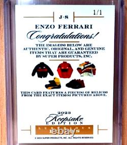 ENZO FERRARI UN EXEMPLAIRE UNIQUE SOUVENIR LOGOS LUXUEUX PATCH JUMBO CARTE RELIQUE #1/1