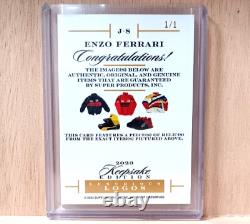 ENZO FERRARI UN EXEMPLAIRE UNIQUE SOUVENIR LOGOS LUXUEUX PATCH JUMBO CARTE RELIQUE #1/1