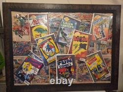 Éditions Millennium de One of a Kind Comics JLA DC avec présentoir et œuvre encadrée