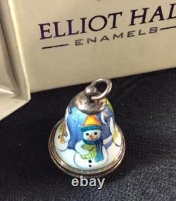 Elliot Hall Émailles Charm Ornement Cloche Bonhomme de Neige Unique Par S. Shelby