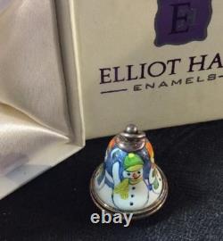 Elliot Hall Émailles Charm Ornement Cloche Bonhomme de Neige Unique Par S. Shelby
