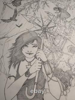 Emma Kubert Mort Les Crayons Et Encres Originaux De The Sandman Signé Unique En Son Genre