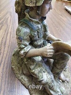 FIGURINE DE SOLDAT RARE, VINTAGE, UNIQUE FAITE À LA MAIN PAR UN ARTISTE INCONNU 8,5x6