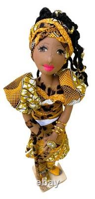 Fatima ? Image positive, confiante #poupée en tissu africaine faite main unique en son genre