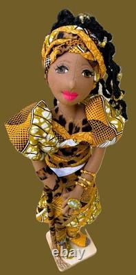 Fatima ? Image positive, confiante #poupée en tissu africaine faite main unique en son genre