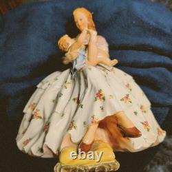 Femme Enfant Mollica 11 Italie Figurine Unique Jamais Une Lampe Et Signée