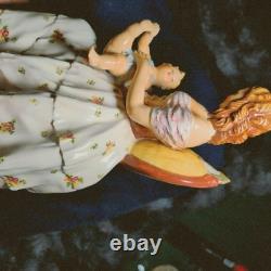 Femme Enfant Mollica 11 Italie Figurine Unique Jamais Une Lampe Et Signée