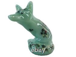 Fenton USA Unique (OOAK) Renard en Jadeite par TJ Mendenhall 2024
