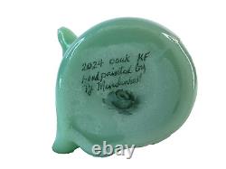 Fenton USA Unique (OOAK) Renard en Jadeite par TJ Mendenhall 2024