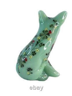 Fenton USA Unique (OOAK) Renard en Jadeite par TJ Mendenhall 2024